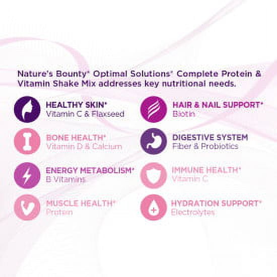 Nature's Bounty Optimal Solutions Protein Powder With Collagen, Vanilla, 1 Lb