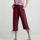thumbnail image 5 of WILLBEST Pantalones Capri Casuales de Lino con Cordón Ajustable para Mujer, de Color Liso, Cómodos para Uso Diario. Grande, 5 of 8