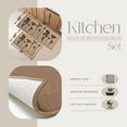 thumbnail image 2 of Tan Black Wool Effect Wildflowers Kitchen Mat & Runner Rug Set of 2, 2 of 5