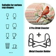 thumbnail image 2 of Bahomeck Drink Coasters Set Of 6 With Holder Beautiful Painting Of Elegant Red Cardinal Water Absorbent Ceramic Coasters Tabletop Protection,Suitable For Various Cup,Home Decor, 2 of 4