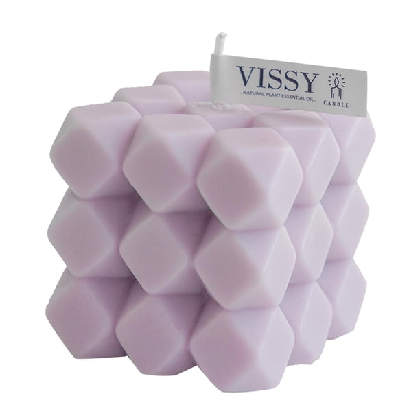 Vela Bubble Cube, linda cera de soja, aromaterapia, velas pequeñas con aroma relajante Púrpura