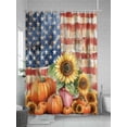 thumbnail image 5 of Fall Shower Curtain Pumpkin Sunflower Shower Curtains for Bathroom Thanksgiving Decor, Waterproof Polyester Shower Curtain Set with Hooks, Standard Size 72" x 72" USA Flag, 5 of 6
