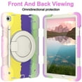 thumbnail image 5 of Dteck for Galaxy Tab A9 Case 8.7 Inch Case, Rugged Case for Samsung Galaxy A9 Tablet Case with 360 Rotating Stand Shoulder Strap Pen Holder, 2023 Model(SM-X110/X115/117), Rainbow Purple, 5 of 9
