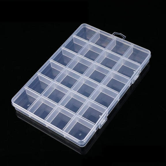 24/28 Grids Multifunctional Clear Plastic Organizer Box With Grids Container Craft Storage For Beads Organizer Art DIY Jewelry