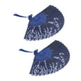 thumbnail image 3 of Fan de Mariage Main Pliant Fan Groupe Bleu Décoratif Fan de Danse Design Rationalisé, 3 of 8