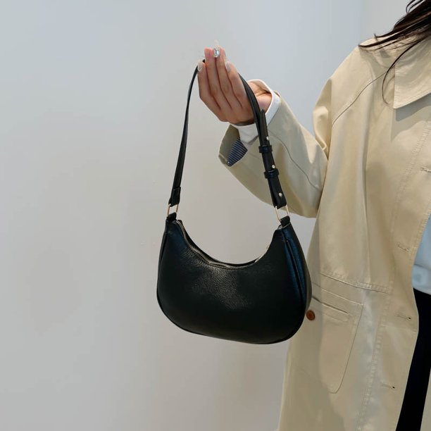Elegantes Bolsos Bolso La Axila Cuero PU Con Correa Sólida Ajustable Maleta Pequeña