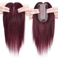 thumbnail image 3 of SEGO Clip in Hair Extensions Human Hair Toppers 100% Real Human Hair Topper Silk Base for Thinning/Loss Hair Natural Black Middle Part Hair Pieces, 3 of 9