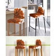 thumbnail image 5 of Burnt Orange Bar Stool Covers Set of 4, Sparkle Gold Stained Floral Flower Art Stretch Washable Bar Chair Covers with Backs, Removable Pub Counter Height Chair Cover for Kitchen Dining Room Cafe, 5 of 7