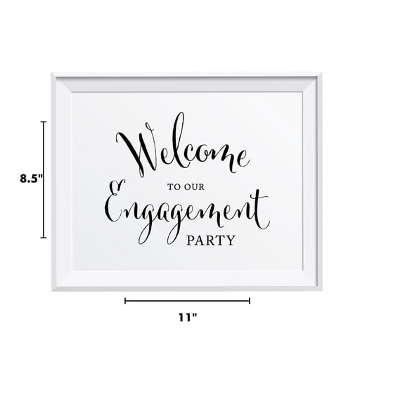 Koyal Wholesale “Welcome To Our Engagement Party” Black & White Wedding Party Sign