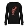 thumbnail image 5 of UPPADA Valentine Sweatshirt Women Love Heart Printed Long Sleeve Pullover Shirt Casual Round Neck Top for Valentine Gifts Black,L, 5 of 6