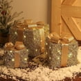 thumbnail image 5 of BENESKY Christmas Lighted Gift Boxes Set of 3, Pre-Lit Gift Present Boxes with Ribbons and Bows, Light Up Xmas Ornaments for Indoor Outdoor Christmas Tree, Home, Lawn, Yard, Gold, 5 of 6
