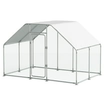 Large Metal Chicken Coop for 16 Chickens Walk-in Poultry Cage Hen Run House Rabbits Habitat Cage Spire Shaped Coop with Anti-Ultraviolet and Waterproof Cover for Outdoor Backyard Farm Use