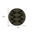 thumbnail image 3 of HomeRoots 598724 8 ft. Black & Beige Round Geometric Washable Indoor & Outdoor Area Rug, 3 of 5