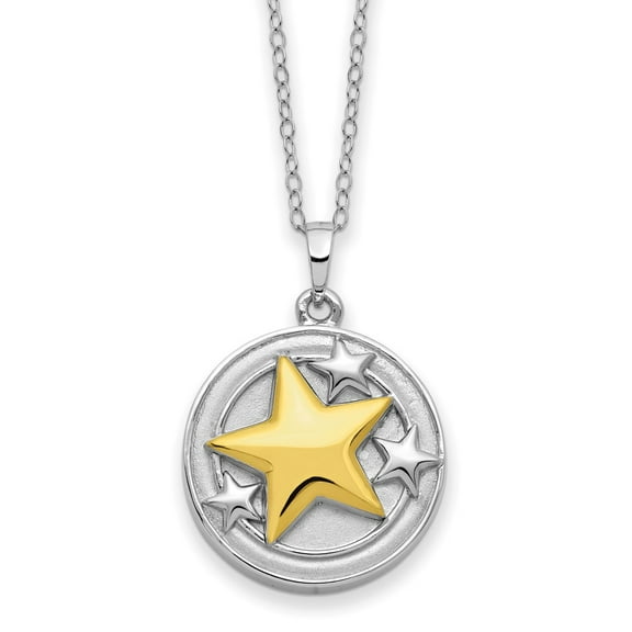 Primal Silver Sterling Silver and Gold-plated Your Brightest Star Ash Holder 18-inch Necklace