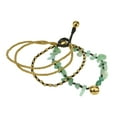 thumbnail image 3 of Green Aventurine Multi Strand Brass Beaded Handmade Jingle Bell Bracelet, 3 of 5