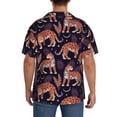 thumbnail image 3 of Balery Leopard Print Camisa Casual de Manga Corta con Botones para Hombre, Texturizada, Estilo Cubano, para Playa, Verano-XX-Large, 3 of 5