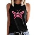 thumbnail image 2 of DailyTrove Women's Neon Butterfly Tank Top - Polyester Casual Summer & Night Out Wear, Flattering for Celebrations, 2 of 5