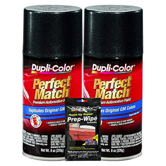 Dupli-Color Dark Spiral Gray Metallic General Motors Exact-Match Automotive Paint - 8 oz, Bundles with Prep Wipe (3 Items)