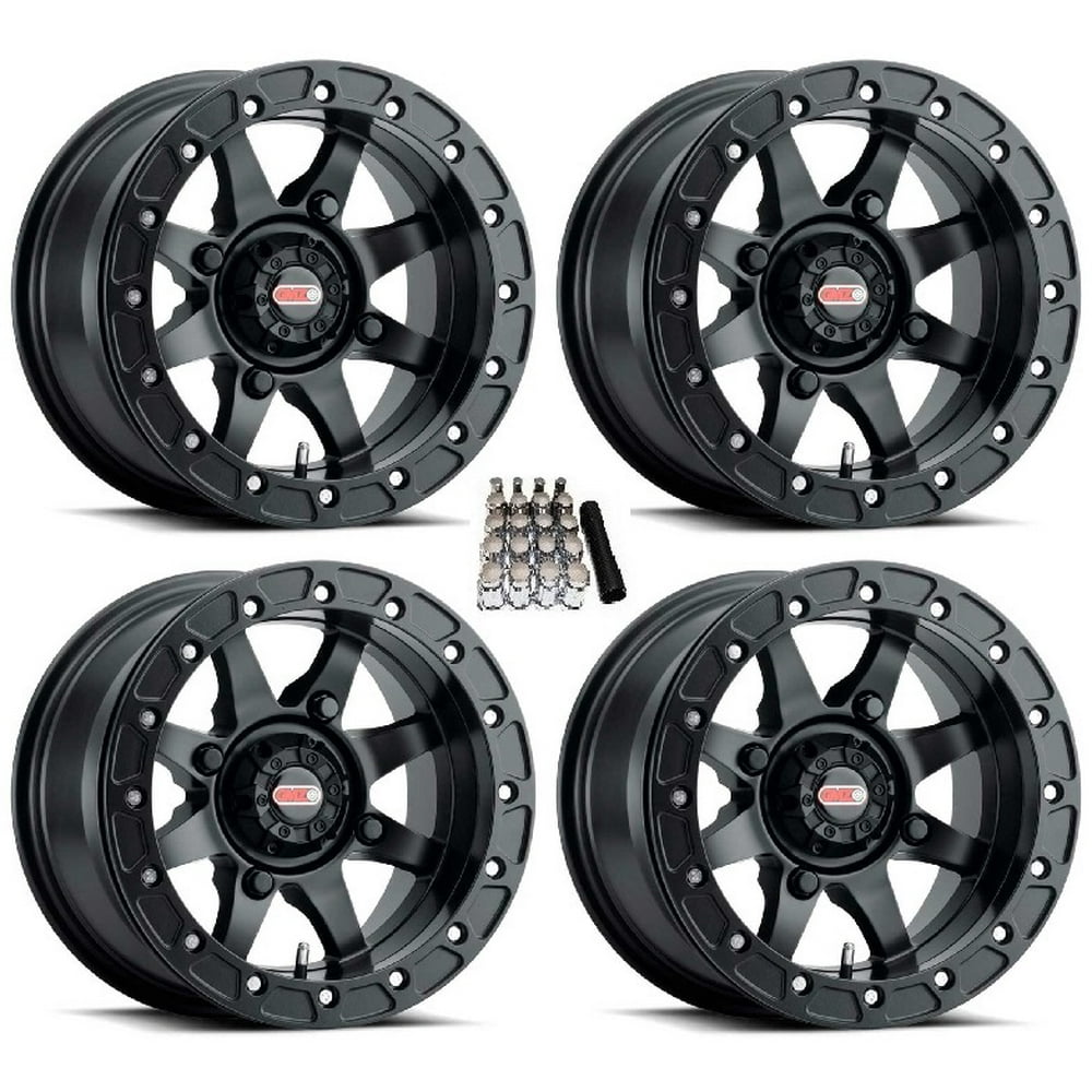 GMZ Podium Beadlock UTV Wheels Black 15" CanAm Maverick X3 / Honda