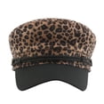 thumbnail image 5 of Yuanlong Womens Flat Top Hat Leopard Print Classic Peaked Cadet Cap Casual Retro Fall Winter Stylish Street Party Headwear, 5 of 8