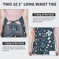 thumbnail image 6 of Pioneer Flower Floral Print Pattern Apron-Garden Aprons for Women with Pockets-Cotton Linen Waterproof Kitchen Cooking Gardening Aprons Adjustable for Kitchen,Cooking,BBQ and Salon 33x27 Inch, 6 of 7