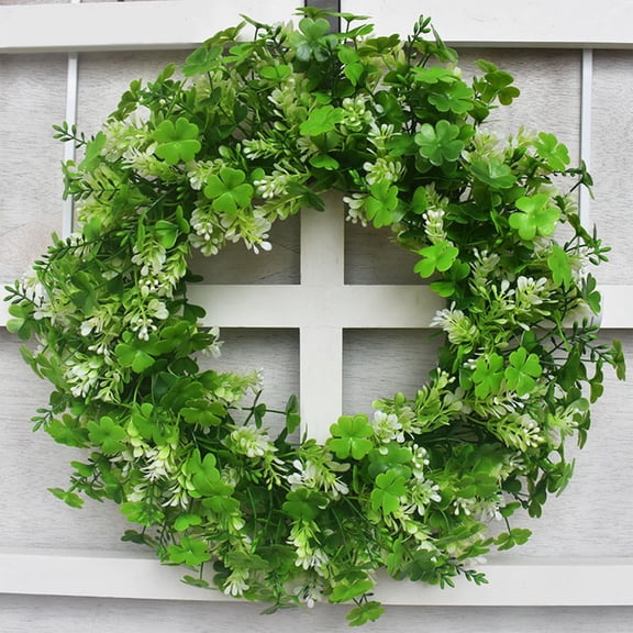 YHAICO St. Patrick's Day Shamrock Hanging Tree Decor Hanging Swirls Shamrock Decor 17 Inch Clovers Milaneses Wreath. Patrick's Day Decor Vines for Room Table Decor Outdoor Flower Garland