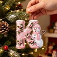 thumbnail image 4 of Acrylic Letter Christmas Ornament Pink Snowman Monogram Hanging Decoration with Initial for Xmas Tree Gift for Friends (3.15In), 4 of 7