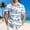 Blue, variant on BRGZLK Men's Short Sleeve Hawaiian Shirt Floral Button Down Shirts Tropical Holiday Beach Shirts Lightweight Summer Tops