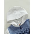 thumbnail image 6 of Lamuusaa Kid Boy Coat, Long Sleeve Hooded Pockets Buttons Patch Color Cardigan Party Casual Coat, 6 of 9