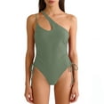 thumbnail image 2 of PNTUTB 2026 Summer Women's Swimwear Backless Bikini Bathing Suit Side Drawstrings Solid-Color Asymmetrical One-Shoulder One-Piece Swimsuit, 2 of 6