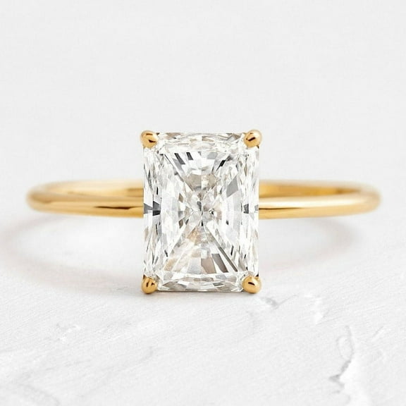 Radiant Cut Solitaire Moissanite Engagement Ring Ring for Women Anniversary Gift, Solitaire Ring for Women Dainty Engagement Ring