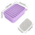 thumbnail image 3 of Silicone Soap Holder with Lid Self Draining Soap Dish for Bathroom Kitchen - Non-Slide Bar Soap Container with Cover Travel Soap Case Fast Drying for Shower Camping RV - 1 Pack, 3 of 6