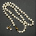 thumbnail image 6 of Veradorna Natural Pearl 7-8mm White Freshwater Pearl Necklaces Earrings Jewelry Set 18'' inch, 6 of 8