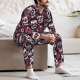 thumbnail image 7 of Honeii Rose Flowers Pattern Mens Pajamas Set,2pcs Men's Lounge Long Sleeve Sleep Shirt and Pajama Bottoms Sleepwear Set,Mens Pjs Sets-XX-Large, 7 of 7