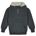 thumbnail image 4 of Kids Soft Warm Sherpa Lined Full Zip Up Fleece Hoodie Sweatshirt Coat Jacket, Charcoal, M, 4 of 6