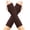 Coffee, variant on Alkepwun Arm Warmers Diamond Knit Gloves for Women Winter Warmth Versatile Half Finger Wrist Warmers Extended Length Fingerless Arm Warmers Solid Color Comfortable Elbow Glove With Thumb Opening