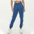 thumbnail image 5 of COMVALUE Women's Side Split Snap Button Joggers Tear-Away Warm Up Sweatpants Elastic Cinch Bottom Active Workout Pants 2026 (Navy, XL), 5 of 9