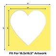 thumbnail image 2 of Yellow Picture Frame Mat for 21x21 Frames - Heart Opening for 17x17 Photos - 1 Mat, 2 of 7