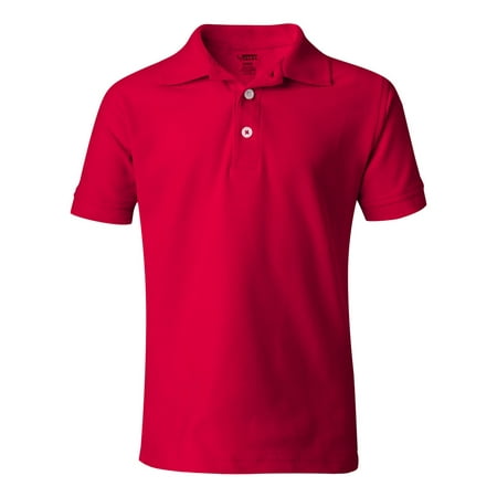 French Toast A9084 Boy's Short Sleeve Pique Polo - Red - 7 - Small