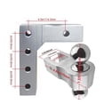 thumbnail image 3 of Aluminum 4 Levels Adjustable 6" Trailer Raise Drop W/ Tow Hook Double Ball Mount 2 Inch Standard Receiver Parts ,Dependable Strength, 3 of 6