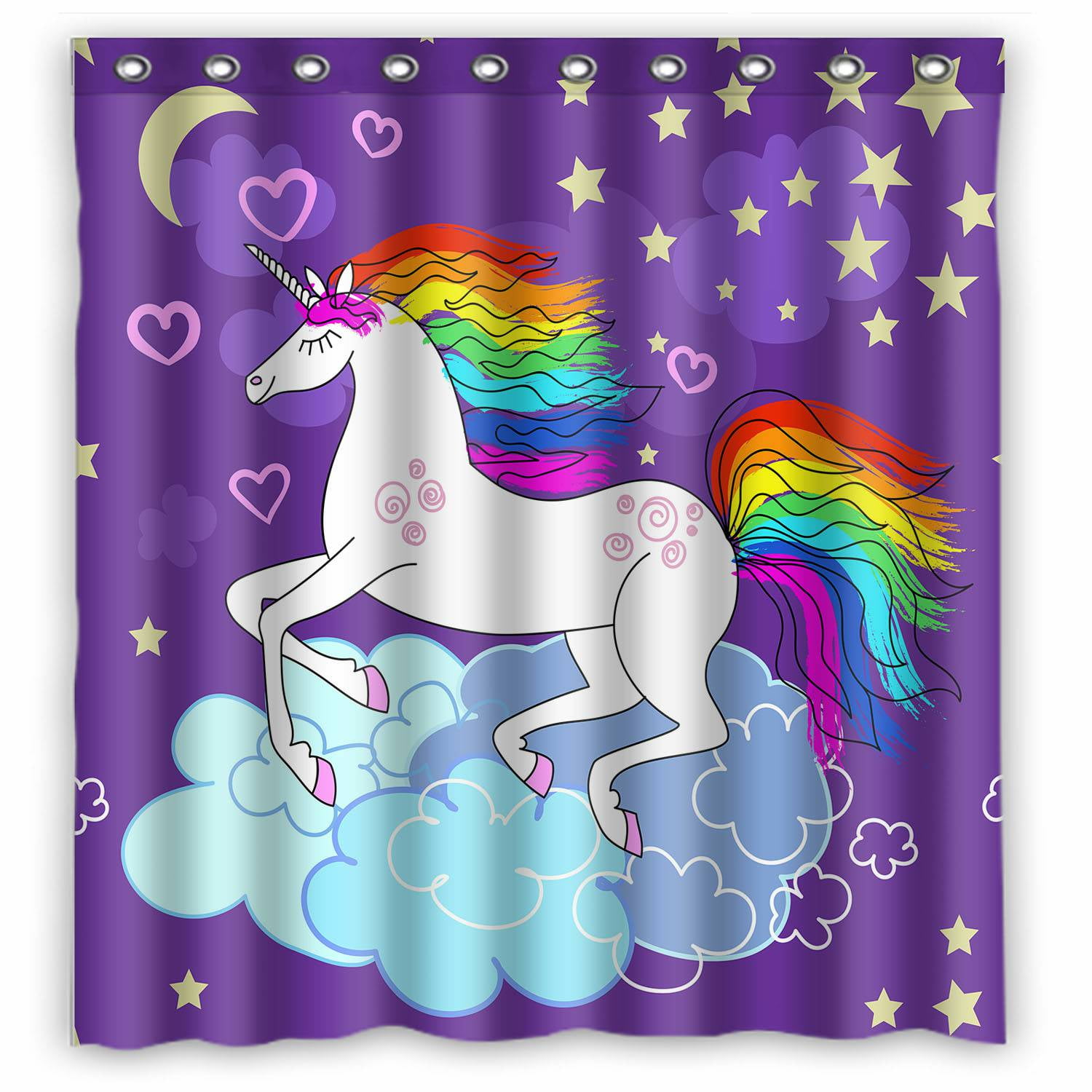 ECZJNT Beautiful rainbow unicorn Shower Curtain Bathroom Waterproof