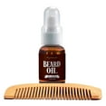 thumbnail image 5 of Beard Oil and Wooden Comb Grooming Kit for Men to Brush and Straighten Perfect for Beards & Mustache, Mens Straightener Care Set, 100% Natural Conditioner, Balm, Softener, 5 of 6