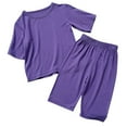 thumbnail image 3 of Cethrio Kids Boys Girls Outfit Sets, Short Sleeve Casual Summer Crewneck Sleepwear Sets Purple Size 3-4 T, 3 of 3