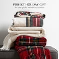 thumbnail image 6 of EVERGRACE Stewart Red Christmas Plaid Chenille Throw Blanket for Couch, Super Soft Cozy Tartan Checkered Throw Blanket with Tassels, Lightweight Plush Chenille Knit Throw for Christmas Decor, 60"x80", 6 of 8