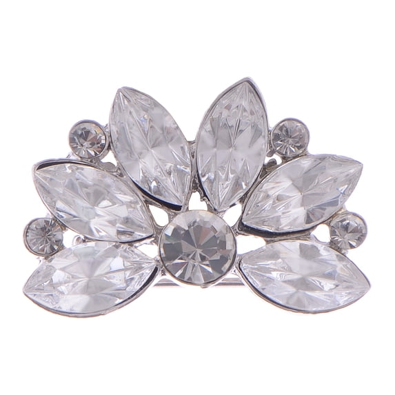 Clear Rhinestone Faux Diamond Floral Wedding Bridal Bouquet Fashion Brooch Pin