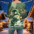 thumbnail image 4 of Jovrlynd Christmas Shirts Women Ugly Funny Cute Crewneck 3/4 Sleeve Tops Loose Holiday Graphic Tee, S-5XL, 4 of 7