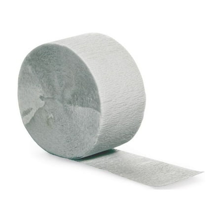 Party Central Crepe Party Streamers - 81' - Shimmering Silver - Club Pack of 12
