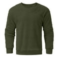 thumbnail image 5 of CFLVAEK Fuzzy Fleece Sweatshirts for Men Big and Tall Thermal Winter Pullover Tops Loose Fit Long Sleeve Sweatshirt Casual Crewneck Loungewear Army Green XXXXXL, 5 of 5