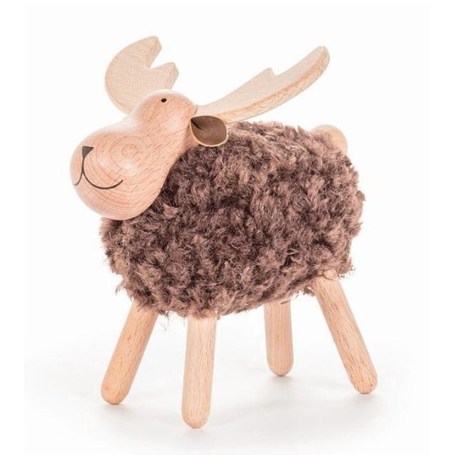 Abbott Collection Woolly Moose Figurine - Brown, Large (6" H)