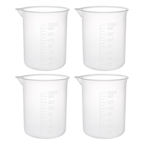 4pcs Measuring Cup Labs PP Graduated Beakers 150ml